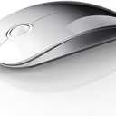 RAPIQUE Bluetooth Wireless Mouse - (BT5.1+USB) Dual Connectivity, Quiet Click, Low Power, and 1600 DPI, Portable Cordless Mouse for Laptop, MacBook Pro/Air, iPad (White to Black)