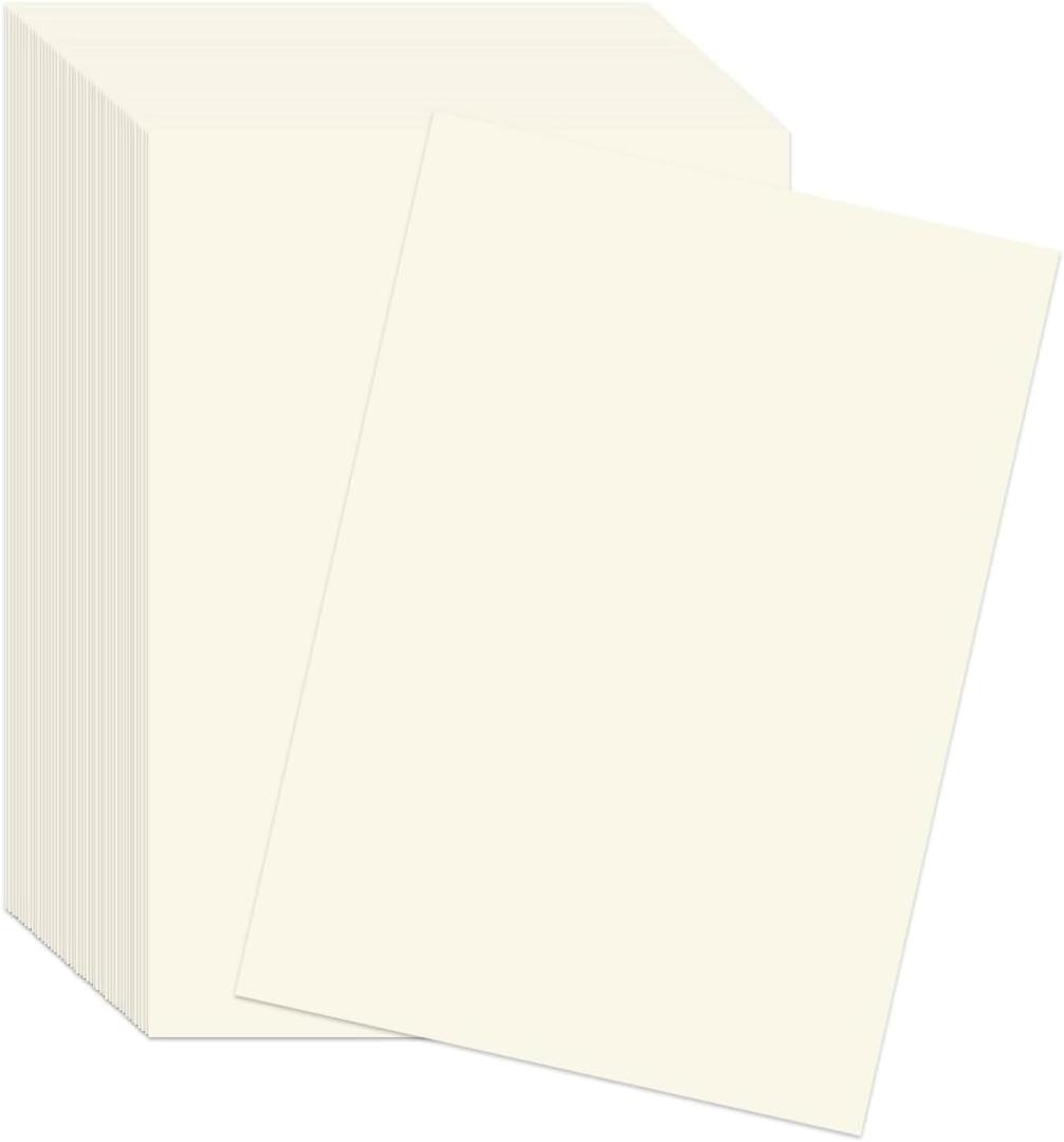 50 Sheets Cream Cardstock A4, 92lb/250gsm Ivory Cardstock, Heavy Ivory Card Stock Printer Paper for Invitations, Scrapbooking, Card Making, Crafts