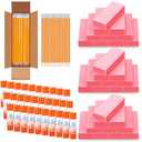 120 Pcs Back to Gifts for Students Supplies Bulk Include 60 Pack Pre Sharpened Pencils 30 Pack Glue Sticks 30 Pcs Pink Erasers for Classroom Teacher Supplies Party Favors