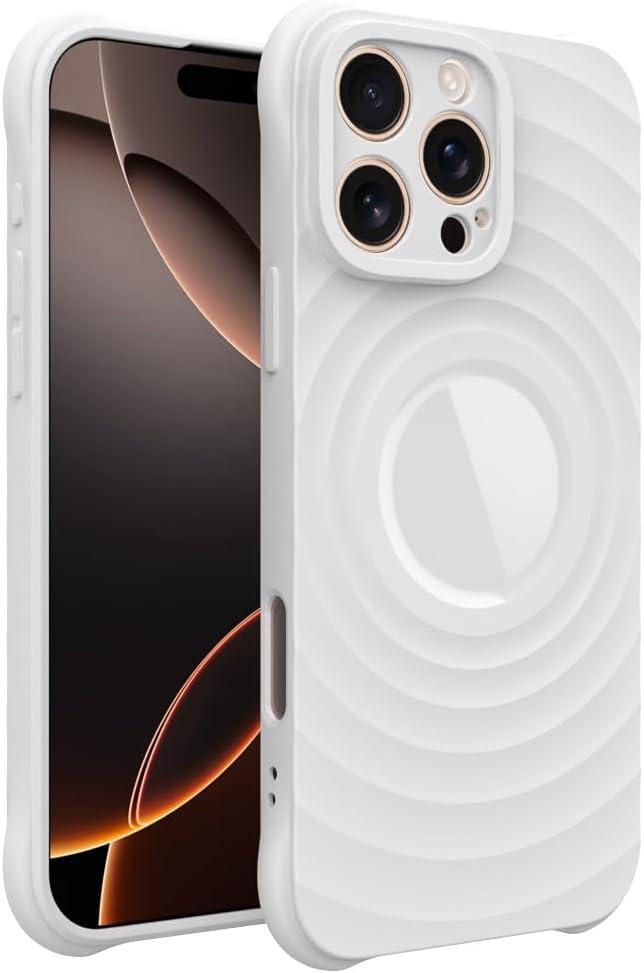 4 x Case for iPhone 14 Pro, Thin Slim Stylish Ripple Pattern Design, iPhone 14 Pro Protective Cover 6.1 inch, White