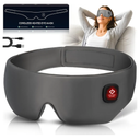 Silk Cordless Heated Eye Mask, Washable Sleep Mask Warm Compress Mask Soft Pressure Free Shade Blindfold Electric Eye Heating Pad for Blepharitis Sinus Stye Gifts for Men Women (Grey