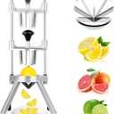 Commercial Lemon Cutter 8-Section with V-Shaped 420 Stainless Steel Blades Stainless Steel Blade Fruit Lemon Slicer Wedges Cutter for Fruits and Vegetables for Home&Commercial Use