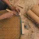 12 Pcs Rattan Repair Kit with Cane Webbing Roll, 3/16 Inch Rattan Webbing, 2 Caning Chisel, 8 Wooden Wedges, Furniture Caning Repair Supplies for Chair, Cabinet, Basket and Home Repair