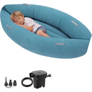 Sensory Chair Inflatable Peapod Canoe, 60" Sensory Pod Sitting for Autistic Children, Therapy Pea Pod for Children, Sensory Peapod Includes Electric Air Pump, Green