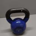 35 LB / 15.8 KG Blue Vinyl Coated Cast Iron Kettlebell with Solid Steel Handle