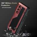 for Samsung Galaxy Z Fold 6 Case with Slim S Pen Holder (2023), Metal Bumper Premium Heavy Duty Shockproof Protective, Hinge Protection, Screen Protector, Rugged Phone Cover 5G, Red