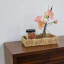 Bathroom Tray Countertop, 10 Inch Water Hyacinth Bathroom Basket, Toilet Tank Bathroom Vanity Tray, Rattan Wicker Tray for Bathroom Decor Coffee Table (Small)