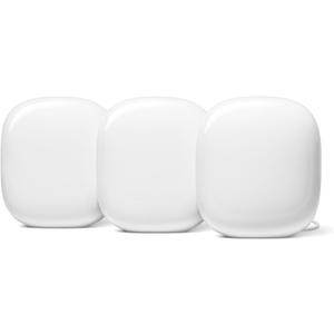 Google Nest WiFi Pro - 6E - Reliable Home Wi-Fi System with Fast Speed and Whole Home Coverage - Mesh Router - 3 Pack - Snow