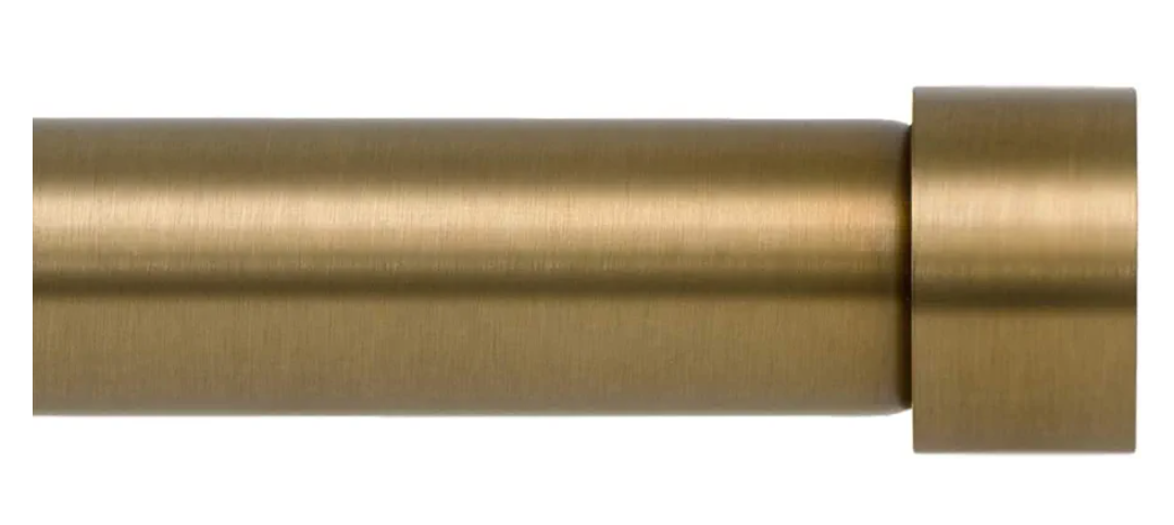 Ivilon Drapery Window Curtain Rod - End Cap Style Design 1 Inch Pole. 72 to 144 Inch Color Warm Gold