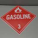 NMC DL134R National Marker Dot Placard Gasoline Sign 3, 10.75 Inches x 10.75 Inches, Rigid Plastic