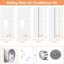 Dual Hose Portable Air Conditioner Window Vent Kit 26-62" Adjustable with 2 Universal Couplers and Filter Screen 2 Weather Strippings Fit LG Portable AC Vertical Window Seal Kit