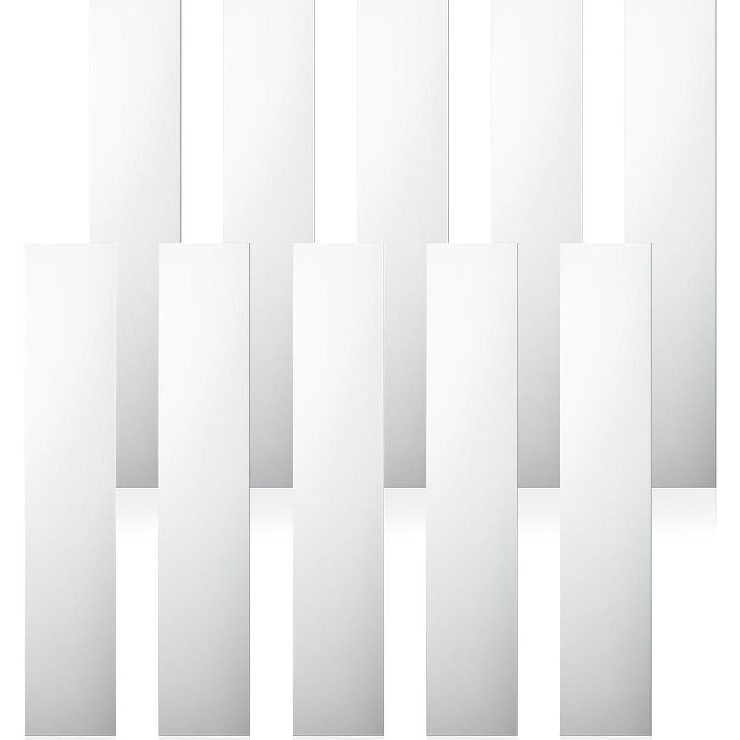 Amylove 10 Pcs Metal Strips Shim Stock Metal Sheet Shims Gap Filler Trim Strip 0.02'' Thickness(Stainless Steel,16'' Length, 1'' Width)
