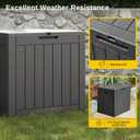 EAST OAK Outdoor Storage Box, 31 Gallon Deck Box, Waterproof Resin Storage Bin for Patio Cushions, Gardening Tools, Accessories, Lockable, UV Resistant, Black