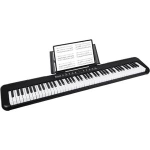 88 Key Digital Piano, Semi Weighted Electronic Keyboard Piano with Music Stand, Power Supply,Bluetooth, MIDI, for Beginner Professional at Home, Stage (Black)