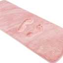 Pink Bath Mat Runner Long Narrow Bathroom Rug Memory Foam Microfiber Bathroom Carpet Non Slip Soft Absorbent Washable Bathrug,16" x 47"