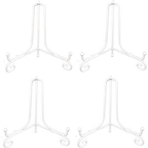 LIONWEI LIONWELI 6 Inch White Iron Plate Stand Holder Easel Display Stand for Plate, Picture, Photo, and More, 4 pcs.