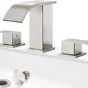 Patent No. : US D967,340 S, GAGALIFE 8 Inch Waterfall Bathroom Faucets 3 Hole - Brushed Nickel Widespread Bathroom Faucet with Pop-up Drain, Two Handle Bathroom Sink Faucet, Patent No. : US D967,340 S
