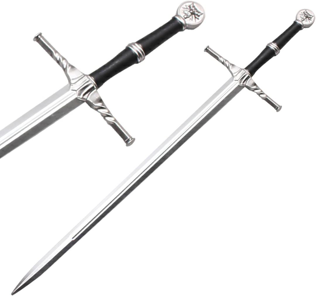 41 inch Medieval Foam Sword - Two Hand Sword for Witcher Hunting (Steel)