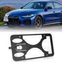 Front Bumper License Plate Mount Compatible with BMW 4 Series and i4 2020-2025, No Drill Front License Plate Frames Tow Hook License Plate Bracket Holder Mounting Kit Car Accessories