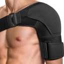 POAGL Adjustable Shoulder Brace for Men - Both Left and Right Arm - Pain Relief for Torn Rotator Cuff, Compression Support Sleeve for Dislocation, Bursitis, Tendonitis (Black, Large)