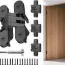 Invisible Hinges for Cabinet Doors - Completely Hidden 180Hinges,Concealed and Smooth Quiet Close(Black,0.51"-2.36",4Pack)