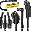 17pcs Flexible Drill Bit Extension, Include 3pcs Rotatable Socket Adapter 2pcs Hex Shank 105 Right Angle Drill Attachment 10 Short Screwdriver Bits Bendable Extension and 90 Angled Bits