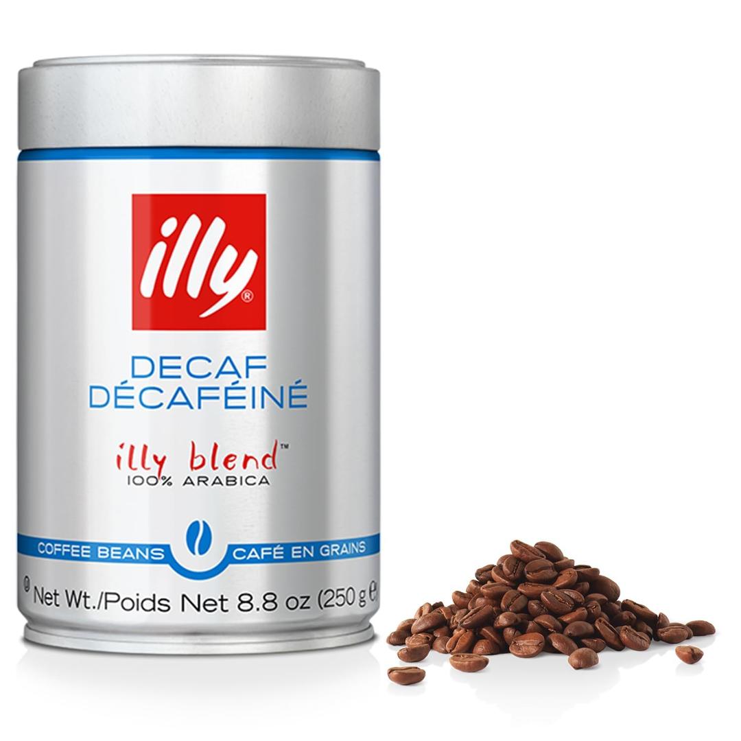 illy Decaf Whole Bean Coffee, Classic Medium Roast Gourmet Blend, 100% Arabica Coffee, 8.8 Ounce (Pack of 1), BB Date: 05/2027