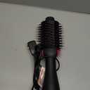 Hair Dryer Brush Blow Dryer in One, Upgraded 4 in 1 Hair Dryer and Styler Volumizer with Negative Ion Anti-frizz Ceramic Titanium Barrel Hot Air Hair Straightener Brush (Black/Pink)