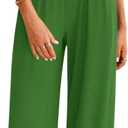 PRETTYGARDEN 2 Piece Sets for Women Summer 2025 Airport Travel Outfits Crop Tank Tops Wide Leg Pants Matching Lounge Sets (Green, XXL)