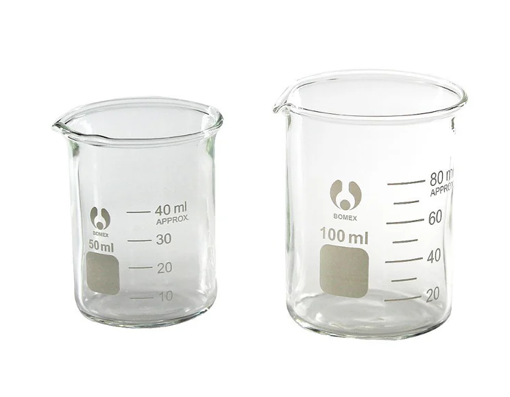 Bomex 50ml 100ml Griffin Beakers Borosilicate Glass