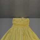 YBSKG Women's Elegant Strapless Tube Ruched Bodycon Mini Dress Party Cocktail Dresses Light Yellow, XS