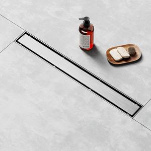 Linear Shower Drain 18 Inch, Shower Drain with 2-in-1 Tile Insert Panel, Brushed AISI 304 Stainless Steel Linear Drain for Fast Drainage, Floor Drain for Bathroom, Kitchen, Garage & More