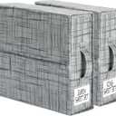 SUOCO SheetCube Bed Sheet Organizers and Storage 2 Pack, Foldable Linen Closet Organizer, Bedding Folder Storage Box Container for Blanket, Duvet Cover Set, Bed Sheet Set - Pattern Grey