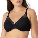 Bali Women's Underwire, One Smooth U Ultra Light T-Shirt, Convertible Bra (36D, Black)