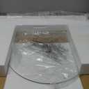 iDesign Round Drink Table - Pedestal Drink Table for Small Spaces - Clear/Chrome (16 inch)