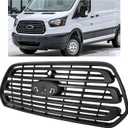 HECASA Front Grille Compatible with 2015-2019 Ford Transit 150 250 350 350HD Grill Assembly ABS Plastic Black Replacemant for CK4Z-17E810-AA FO1200587