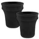 55 Gallon Stretch Spandex Trash Can Cover, 2 Pack Outdoor Fitted Waste Container Cover Round Garbage Can Covers for Wedding Party Commercial Fundraiser Decor, Without Trash Can (Black)