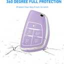 2 x Key Fob Cover with Keychain for 2022 2023 2024 Silverado 1500 for GMC Sierra 1500 2500HD 3500HD Silicone Envision (5-Purple)