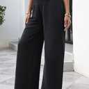 Sampeel Wide Leg Pants Woman High Waist Trousers with Pockets Casual Lounge, XL