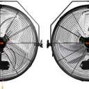 VEVOR Wall Mount Fan, 2 PCS 18 inch Manual 360-Degree Tilt Adjustment, 3-speed High Velocity Max. 4000 CFM Industrial Wall Fan for Indoor, Commercial, Warehouse, Workshop, Basement, Garage (18 Inch 2 Pack)