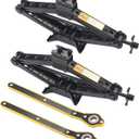 2 Set 2 Ton Scissor Jack for Car, with Hand Crank Portable Repair Tool Rust-Resistant for auto, SUV, Trailer, Station Wagon, by GENHAKON