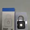 Fingerprint Padlock, Pothunder Smart Padlock, Locker Lock, Fingerprint Lock with APP Unlock, USB Rechargeable, Suitable for Gym Locker, Door(Black)