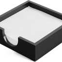 Napkin Holder for Table, Wooden Napkins Holders For Paper Napkins, Flat Napkin Holder for Luncheon, Napkin Holders for Kitchen Dinner Table Decor, Napkin Dispenser for Indoor & Outdoor Use, Black (7.2 x 7.2 x 2 inches)