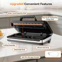 Newise 85Kpa Vacuum Sealer Machine - Kitchen Gifts, 10-in-1 Full Automatic Food Saver with Easy-Lock Handle, Built-in Cutter & Roll Storage for Dry/Moist Foods, Includes Bags & External Hose