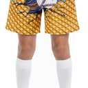 Cozople Boys Athletic Shorts Kids Basketball Shorts Mesh Breathable Shorts for 7-16 Years (Baseball Ice Cream)