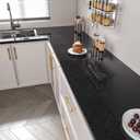 FANCYEASY Glossy Black Granite Contact Paper Peel and Stick Countertop Waterproof Self Adhesive Removable Marble Wallpaper for Kitchen Bathroom Granite Vinyl Wraps for Cabinets Table Desk 15.7"x118"