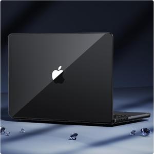for MacBook Pro 16 inch Case M4 2024-2021 M3 M2 M1 Pro/Max [100% Clear, Refined Black] Protective Hard Shell Case Laptop Cover - Crystal Black