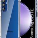 KIOMY Clear Case for Samsung Galaxy S23 FE 5G，Shockproof Bumper Protective Cover Hard PC Back + Flexible TPU Raised Bezel Hybrid Design Slim Fit with Airbag Corners