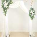Muhanjia Artificial Arch Flowers Kit(Pack of 4),2Pcs Artificial Flower Arch Decor, 2Pcs Drapes, Ceremony and Reception Background Rose Decoration, White Champagne Floral Party and Outdoor Decor