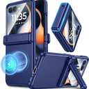 Maxdara for Motorola Razr 2026/2025/2024 Magnetic Case with Kickstand, [Compatible with MagSafe] [Built-in Screen Protector] [Hinge Protection] Phone Cover for Moto Razr 2026/2025, Blue